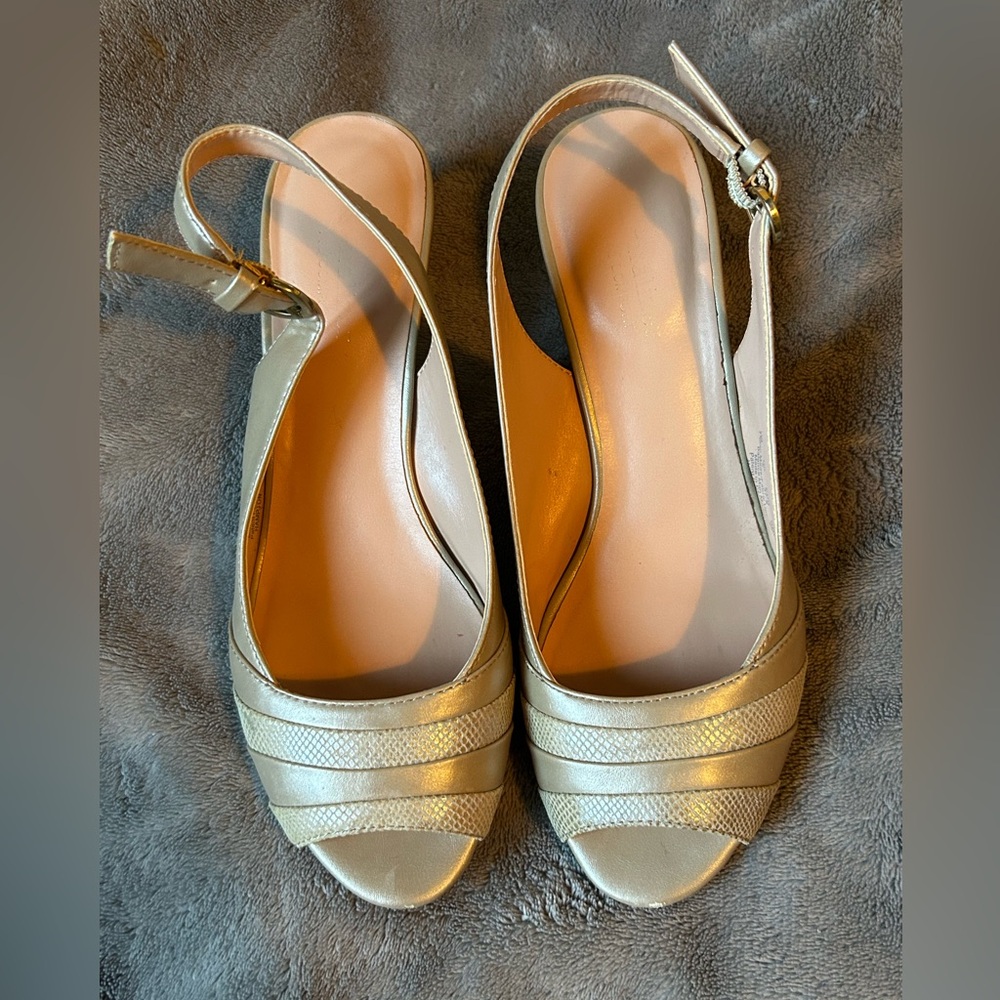 Naturalizer Henny Peep Toe Slingback Wedge Pumps